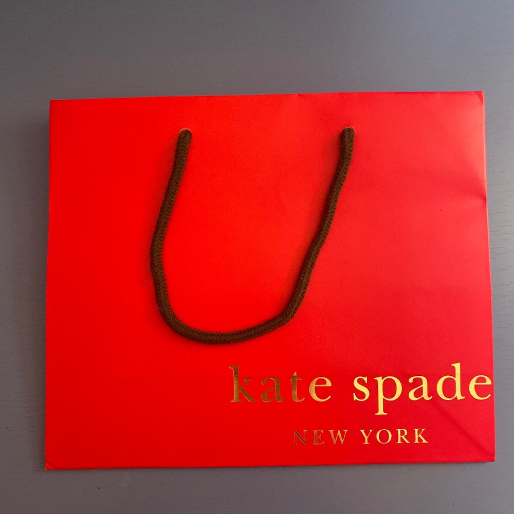Kate Spade small pink and gold shopping bag